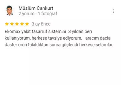 Ekomax Google yorumu
