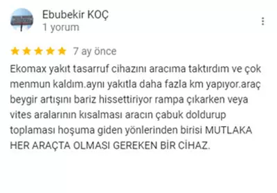 Ekomax Google yorumu