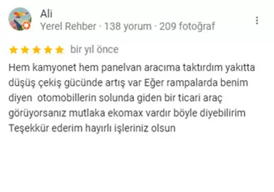 Ekomax Google yorumu