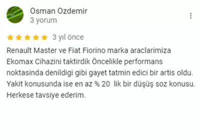 Ekomax Google yorumu