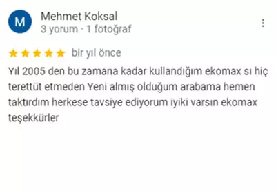 Ekomax Google yorumu