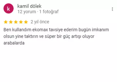 Ekomax Google yorumu